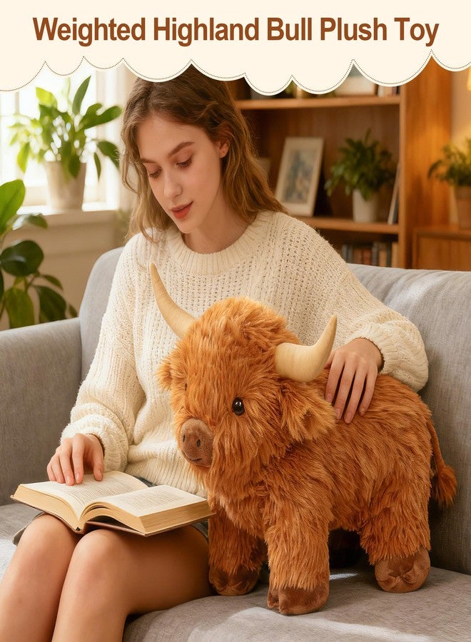 Wepop Highland Cow Weighted Stuffed Animals 16in 5 lbs, Weighted Stuffed Animal Highland Cow Plush, Adorable Cattle Stuffed Animal Décor Gifts for Kids and Adults - Image 4